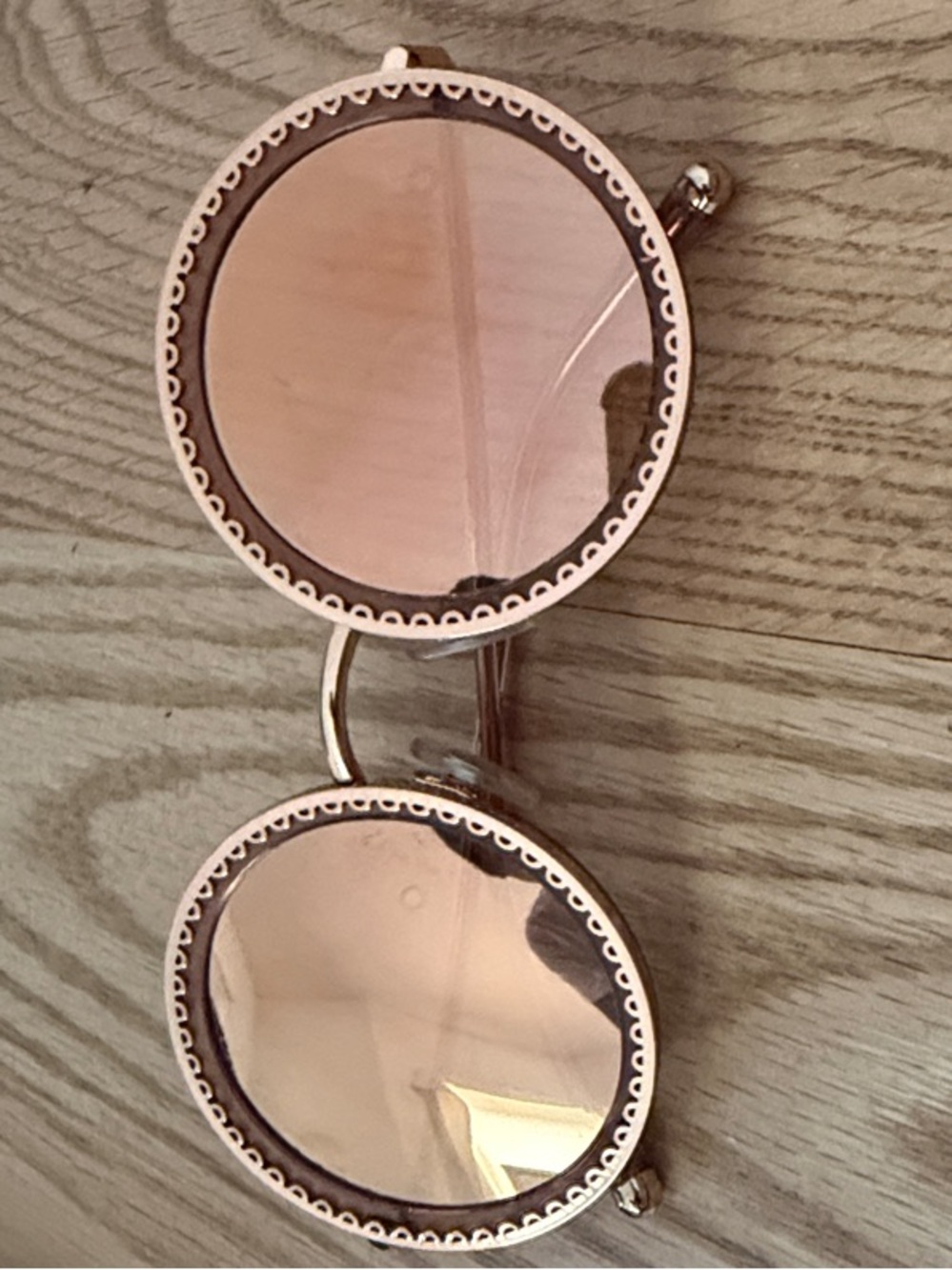 Dolce & Gabbana Round Rose Gold Frame Sunglasses with Pink Lenses